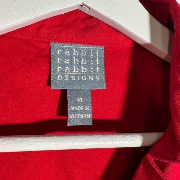 Rabbit Rabbit Rabbit Designs Red Jacket Dress with Button Front & 3/4 Sleeves - Picture 2 of 9